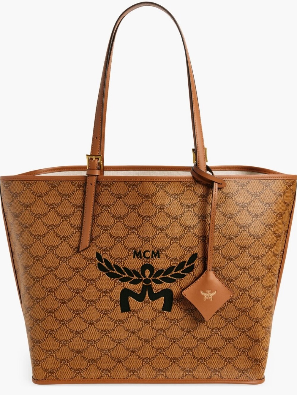 MCM Medium Himmel Shopper Tote in Lauretos Monogram Canvas